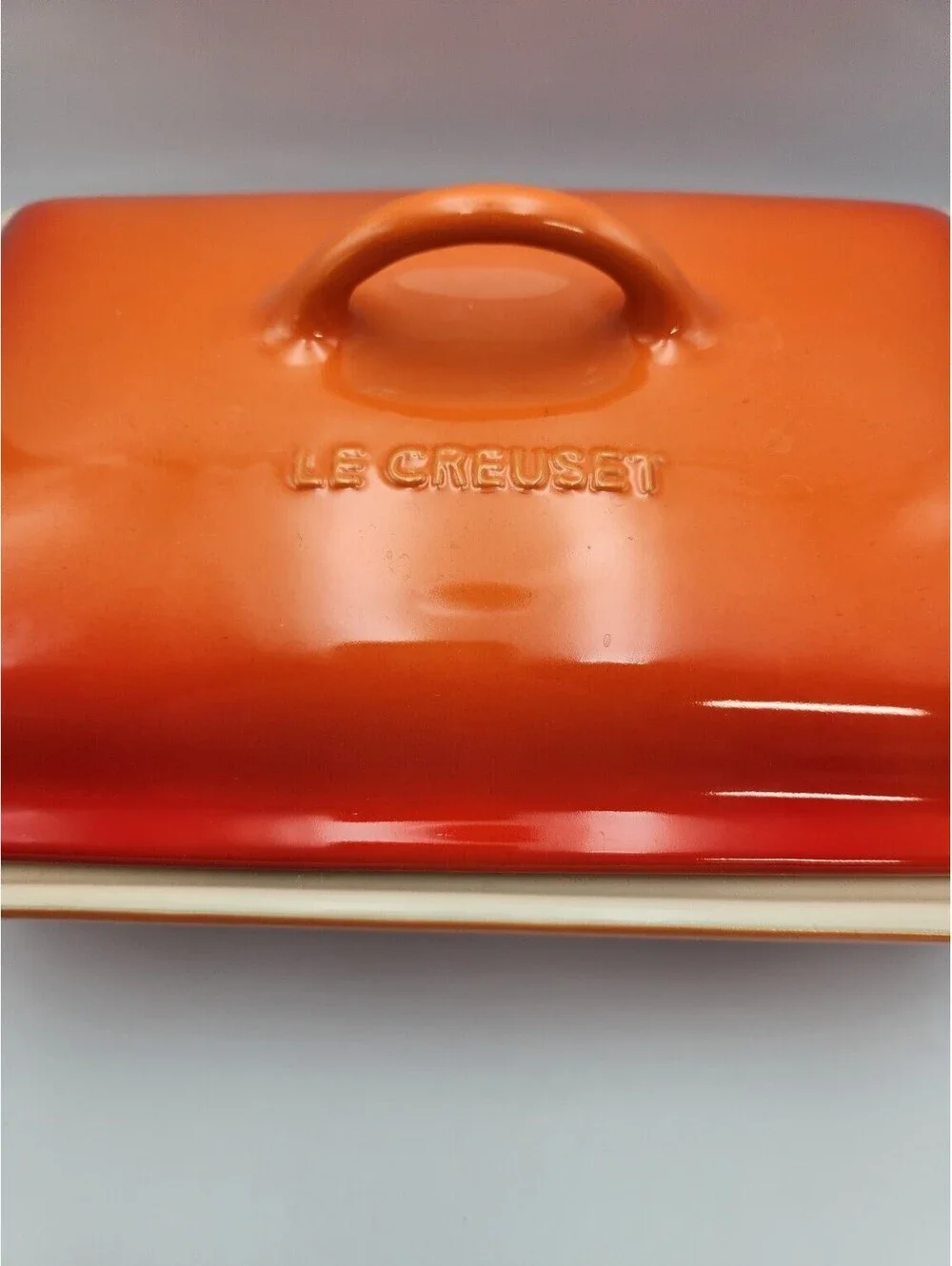 Le Creuset Volcanic Orange Rectangular Baking Dish with Lid 4qt Stoneware - O4